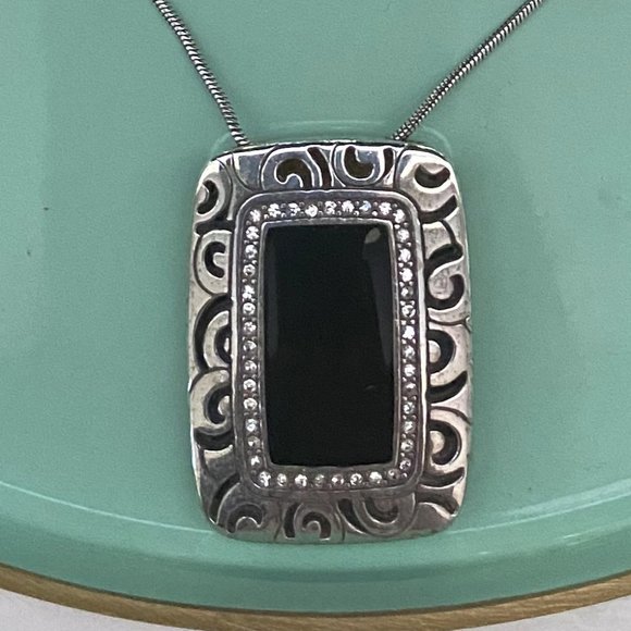 Brighton Double Sided Adjustable Necklace Gold and Black - Picture 3 of 6